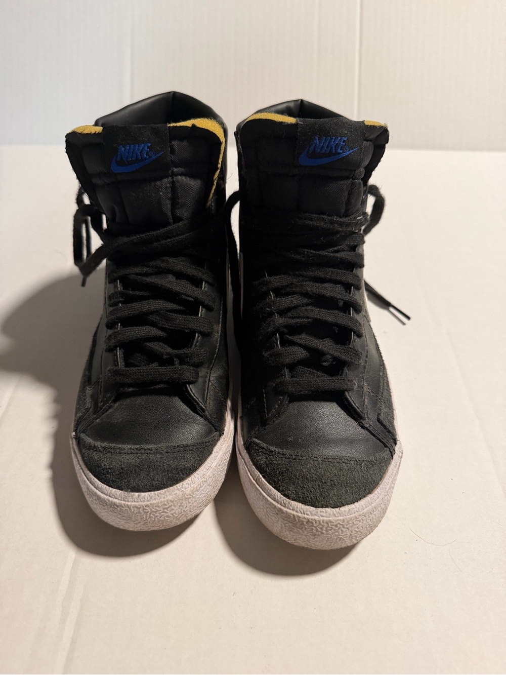 Nike Blazer Mid '77 Vintage Black White Blue Gold Sneakers
